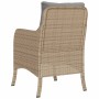 Sillones jardín con cojines 2 uds ratán sintético beige mezcla