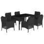 7-piece garden dining set with black synthetic rattan cushions by , Garden sets - Ref: Foro24-3211851, Price: 747,47 €, Disco...