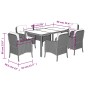 7-teiliges Garten-Esszimmerset und Kissen synthetisches Rattan schwarz von , Gartensets - Ref: Foro24-3211851, Preis: 777,12 ...