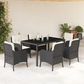 7-piece garden dining set with black synthetic rattan cushions by , Garden sets - Ref: Foro24-3211845, Price: 705,51 €, Disco...