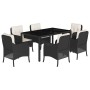 7-piece garden dining set with black synthetic rattan cushions by , Garden sets - Ref: Foro24-3211845, Price: 772,20 €, Disco...
