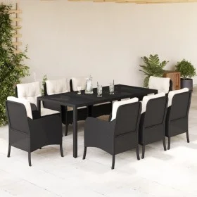9-piece garden dining set with black synthetic rattan cushions by , Garden sets - Ref: Foro24-3211847, Price: 986,88 €, Disco...