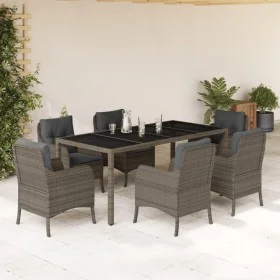 Garden dining set 7 pieces and gray synthetic rattan cushions by , Garden sets - Ref: Foro24-3211858, Price: 823,50 €, Discou...