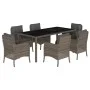 Set comedor jardín 7 pzas y cojines ratán sintético gris de , Conjuntos de jardín - Ref: Foro24-3211858, Precio: 823,42 €, De...