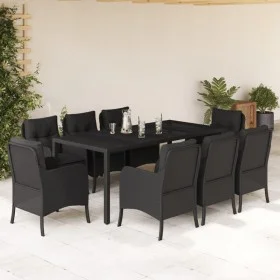 9-piece garden dining set with black synthetic rattan cushions by , Garden sets - Ref: Foro24-3211853, Price: 1,00 €, Discoun...