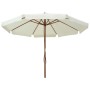Garden parasol with sand white wooden pole 330 cm by vidaXL, Umbrellas - Ref: Foro24-47212, Price: 147,84 €, Discount: %