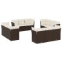Set aus Gartensofas und Kissen 12 Stück synthetisches Rattan braun von , Gartensets - Ref: Foro24-3249172, Preis: 947,31 €, R...