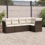 5-teiliges Garten-Esszimmerset und Kissen Kunstrattan braun von , Gartensets - Ref: Foro24-3249442, Preis: 362,43 €, Rabatt: %