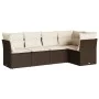 5-piece garden dining set with brown synthetic rattan cushions by , Garden sets - Ref: Foro24-3249442, Price: 356,66 €, Disco...