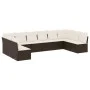 Garden sofa set 10 pieces and brown synthetic rattan cushions by , Garden sets - Ref: Foro24-3249932, Price: 590,27 €, Discou...