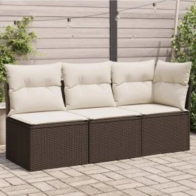 Gartensofa mit Kissen 3 Sitzer synthetisches Rattan braun von , Outdoor-Sofas - Ref: Foro24-366218, Preis: 199,72 €, Rabatt: %