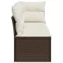 Garden sofa with cushions, 3 seats, synthetic brown rattan by , Outdoor sofas - Ref: Foro24-366218, Price: 199,72 €, Discount: %