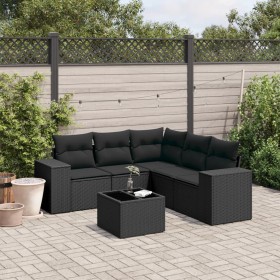 Set de sofás de jardín 6 piezas y cojines ratán sintético negro de , Conjuntos de jardín - Ref: Foro24-3254892, Precio: 415,9...