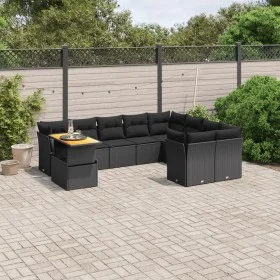 Set Gartensofas 10 Stück Kissen synthetisches Rattan schwarz von , Gartensets - Ref: Foro24-3271013, Preis: 655,08 €, Rabatt: %