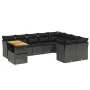 Garden sofa set 10 pieces with black synthetic rattan cushions by , Garden sets - Ref: Foro24-3271013, Price: 655,08 €, Disco...