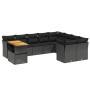 Set Gartensofas 10 Stück Kissen synthetisches Rattan schwarz von , Gartensets - Ref: Foro24-3271013, Preis: 655,59 €, Rabatt: %