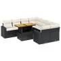Set aus 8-teiligen Gartensofas und Kissen Kunstrattan schwarz von , Gartensets - Ref: Foro24-3271238, Preis: 566,23 €, Rabatt: %