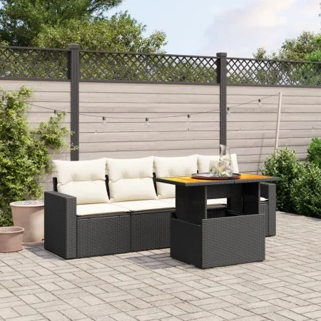 5-piece garden furniture set with black synthetic rattan cushions by , Garden sets - Ref: Foro24-3271189, Price: 329,70 €, Di...