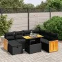 Set de sofás de jardín 8 piezas y cojines ratán sintético negro by , Garden sets - Ref: Foro24-3276261, Price: 544,15 €, Disc...