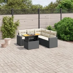 6-piece garden sofa set with black synthetic rattan cushions by , Garden sets - Ref: Foro24-3271308, Price: 407,04 €, Discoun...