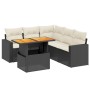 6-piece garden sofa set with black synthetic rattan cushions by , Garden sets - Ref: Foro24-3271308, Price: 397,63 €, Discoun...