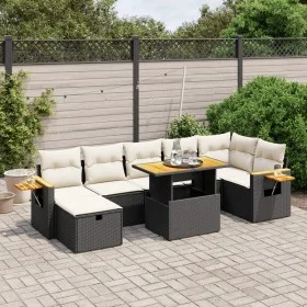 Set de sofás de jardín 8 piezas y cojines ratán sintético negro by , Garden sets - Ref: Foro24-3276150, Price: 519,70 €, Disc...