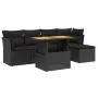 Set de sofás de jardín 6 piezas y cojines ratán sintético negro by , Garden sets - Ref: Foro24-3270803, Price: 381,26 €, Disc...