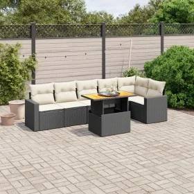 7-piece garden dining set with black synthetic rattan cushions by , Garden sets - Ref: Foro24-3271322, Price: 452,58 €, Disco...