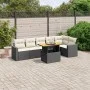 Set de comedor de jardín 7 pzas y cojines ratán sintético negro de , Conjuntos de jardín - Ref: Foro24-3271322, Precio: 453,8...