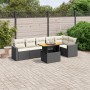 Set de comedor de jardín 7 pzas y cojines ratán sintético negro de , Conjuntos de jardín - Ref: Foro24-3271322, Precio: 436,9...