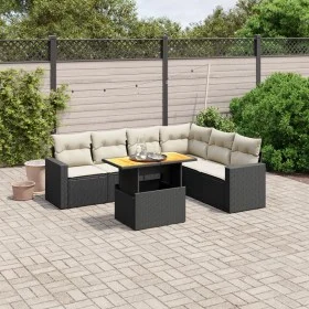 7-piece garden dining set with black synthetic rattan cushions by , Garden sets - Ref: Foro24-3271329, Price: 452,58 €, Disco...