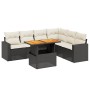7-teiliges Garten-Esszimmerset und Kissen synthetisches Rattan schwarz von , Gartensets - Ref: Foro24-3271329, Preis: 436,91 ...