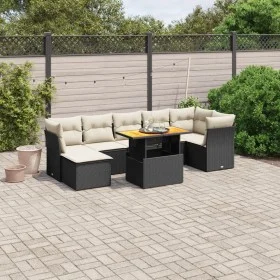 Set aus 8-teiligen Gartensofas und Kissen Kunstrattan schwarz von , Gartensets - Ref: Foro24-3270944, Preis: 492,98 €, Rabatt: %