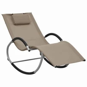 Lounger with taupe textilene pillow by vidaXL, Loungers - Ref: Foro24-47790, Price: 114,62 €, Discount: %