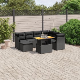 8-piece garden sofa set with black synthetic rattan cushions by , Garden sets - Ref: Foro24-3270950, Price: 519,90 €, Discoun...