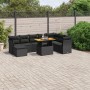 Set aus 8-teiligen Gartensofas und Kissen Kunstrattan schwarz von , Gartensets - Ref: Foro24-3270971, Preis: 578,56 €, Rabatt: %
