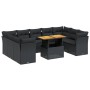 Set de sofás de jardín 10 pzas cojines ratán sintético negro de , Conjuntos de jardín - Ref: Foro24-3270992, Precio: 655,59 €...
