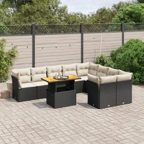 Set Gartensofas 10 Stück Kissen synthetisches Rattan schwarz von , Gartensets - Ref: Foro24-3271007, Preis: 619,77 €, Rabatt: %