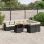 Set de sofás de jardín 10 pzas cojines ratán sintético negro de , Conjuntos de jardín - Ref: Foro24-3271007, Precio: 619,19 €...