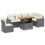 7-teiliges Garten-Esszimmerset und Kissen synthetisches Rattan schwarz von , Gartensets - Ref: Foro24-3271336, Preis: 453,80 ...