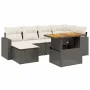 Set de comedor de jardín 7 pzas y cojines ratán sintético negro de , Conjuntos de jardín - Ref: Foro24-3271413, Precio: 446,7...