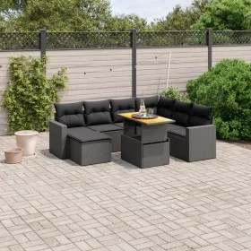 Set aus 8-teiligen Gartensofas und Kissen Kunstrattan schwarz von , Gartensets - Ref: Foro24-3271426, Preis: 535,01 €, Rabatt: %