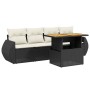 5-teiliges Gartenmöbel-Set und Kissen aus synthetischem Rattan schwarz von , Gartensets - Ref: Foro24-3272071, Preis: 342,96 ...