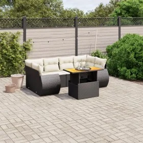 7-piece garden dining set and black synthetic rattan cushions by , Garden sets - Ref: Foro24-3272092, Price: 494,82 €, Discou...