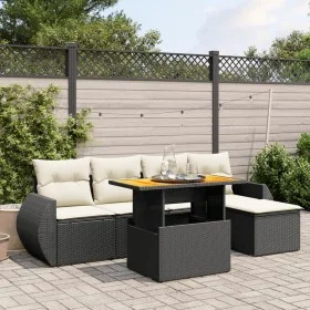 6-teiliges Gartensofa-Set und schwarze synthetische Rattankissen von , Gartensets - Ref: Foro24-3272169, Preis: 397,98 €, Rab...