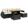 6-teiliges Gartensofa-Set und schwarze synthetische Rattankissen von , Gartensets - Ref: Foro24-3272169, Preis: 370,25 €, Rab...