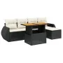 6-teiliges Gartensofa-Set und schwarze synthetische Rattankissen von , Gartensets - Ref: Foro24-3272169, Preis: 397,98 €, Rab...