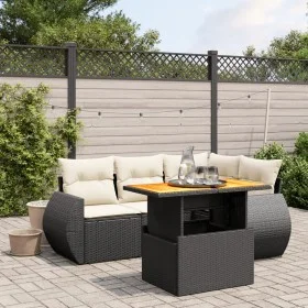5-piece garden furniture set with black synthetic rattan cushions by , Garden sets - Ref: Foro24-3272176, Price: 379,87 €, Di...