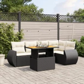 6-piece garden sofa set with black synthetic rattan cushions by , Garden sets - Ref: Foro24-3272183, Price: 429,61 €, Discoun...