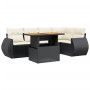 Set aus 6-teiligen Gartensofas und Kissen Kunstrattan schwarz von , Gartensets - Ref: Foro24-3272183, Preis: 412,15 €, Rabatt: %